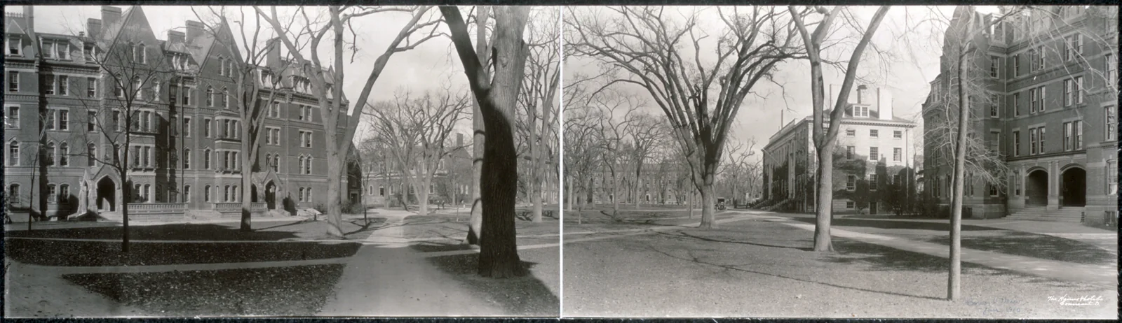 Panoramaaufnahme der Harvard University in Cambridge, Massachusetts, ca. 1910 — Library of Congress