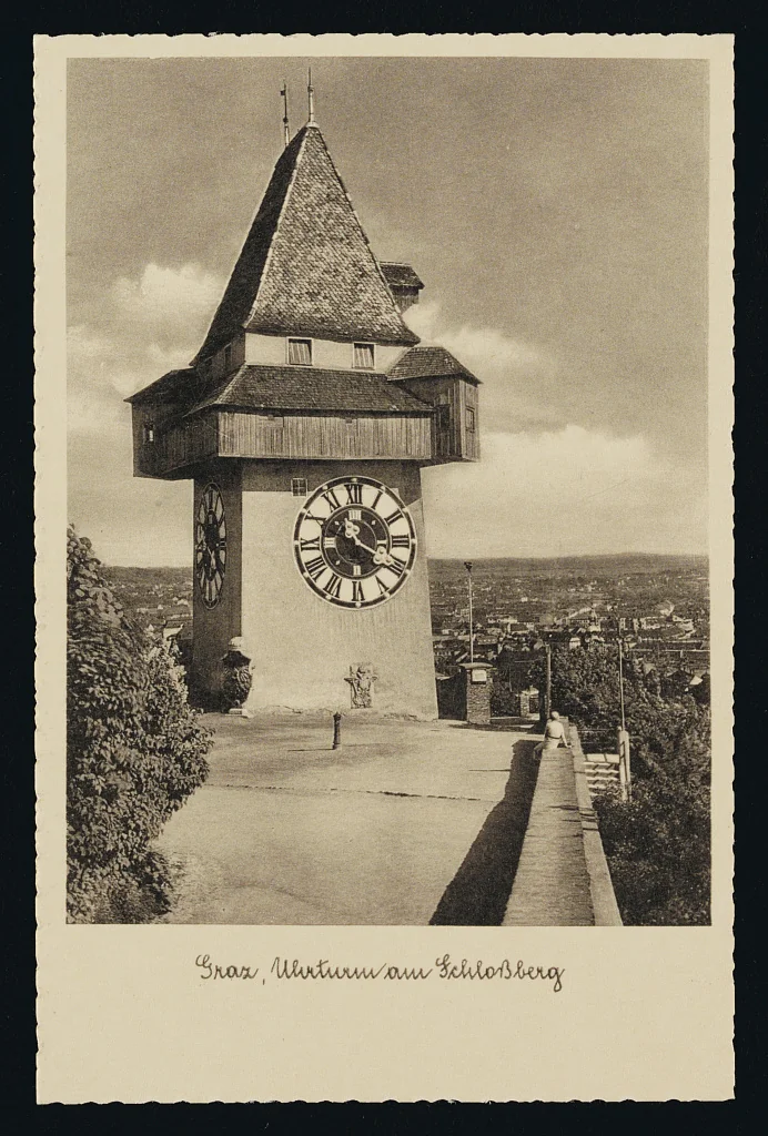 Graz, Uhrturm aus Schlossberg, ca. 1900