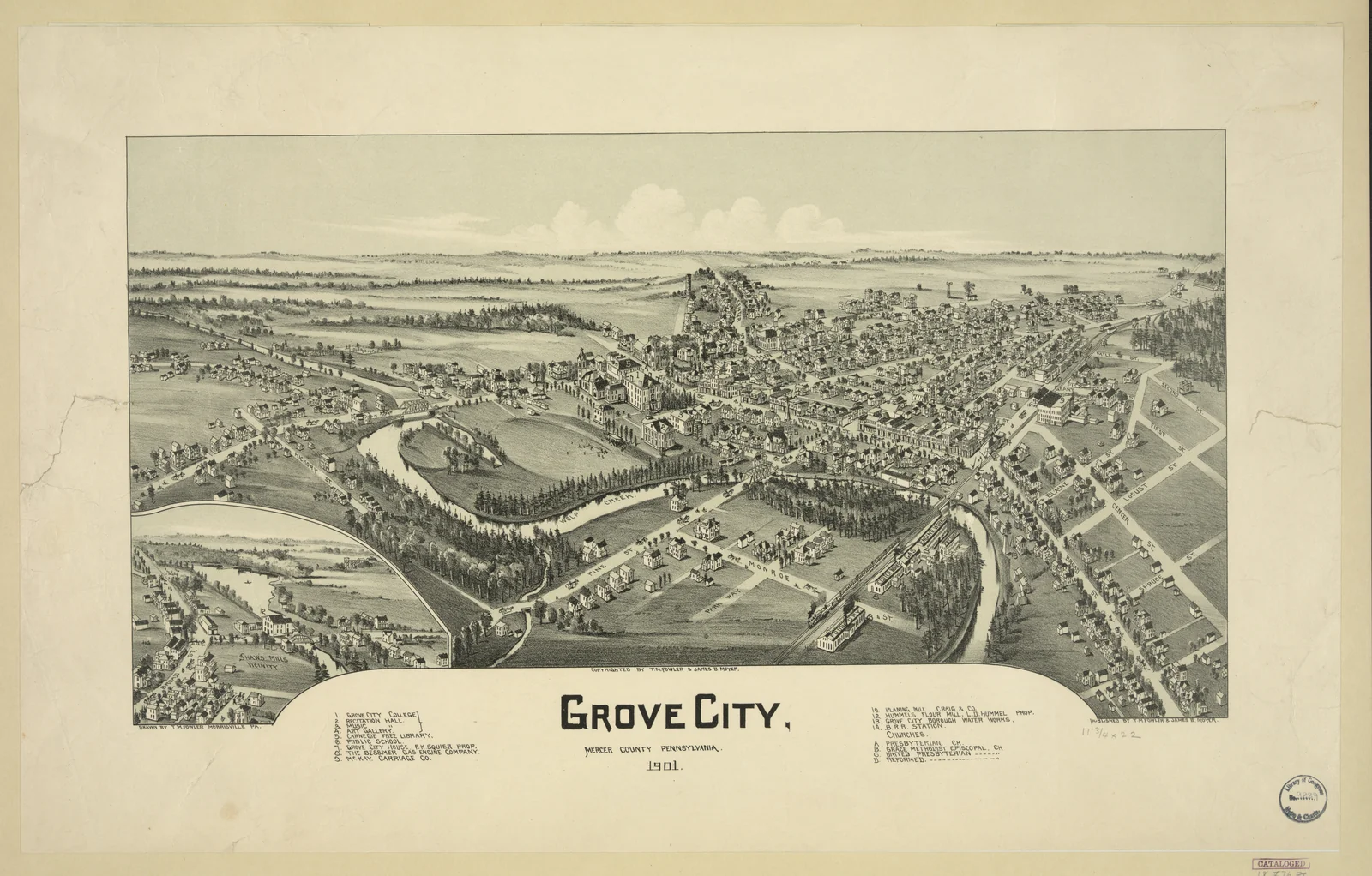 Grove City, Mercer County, Pennsylvania — Stadtansicht (Popular Graphic Arts), 1901