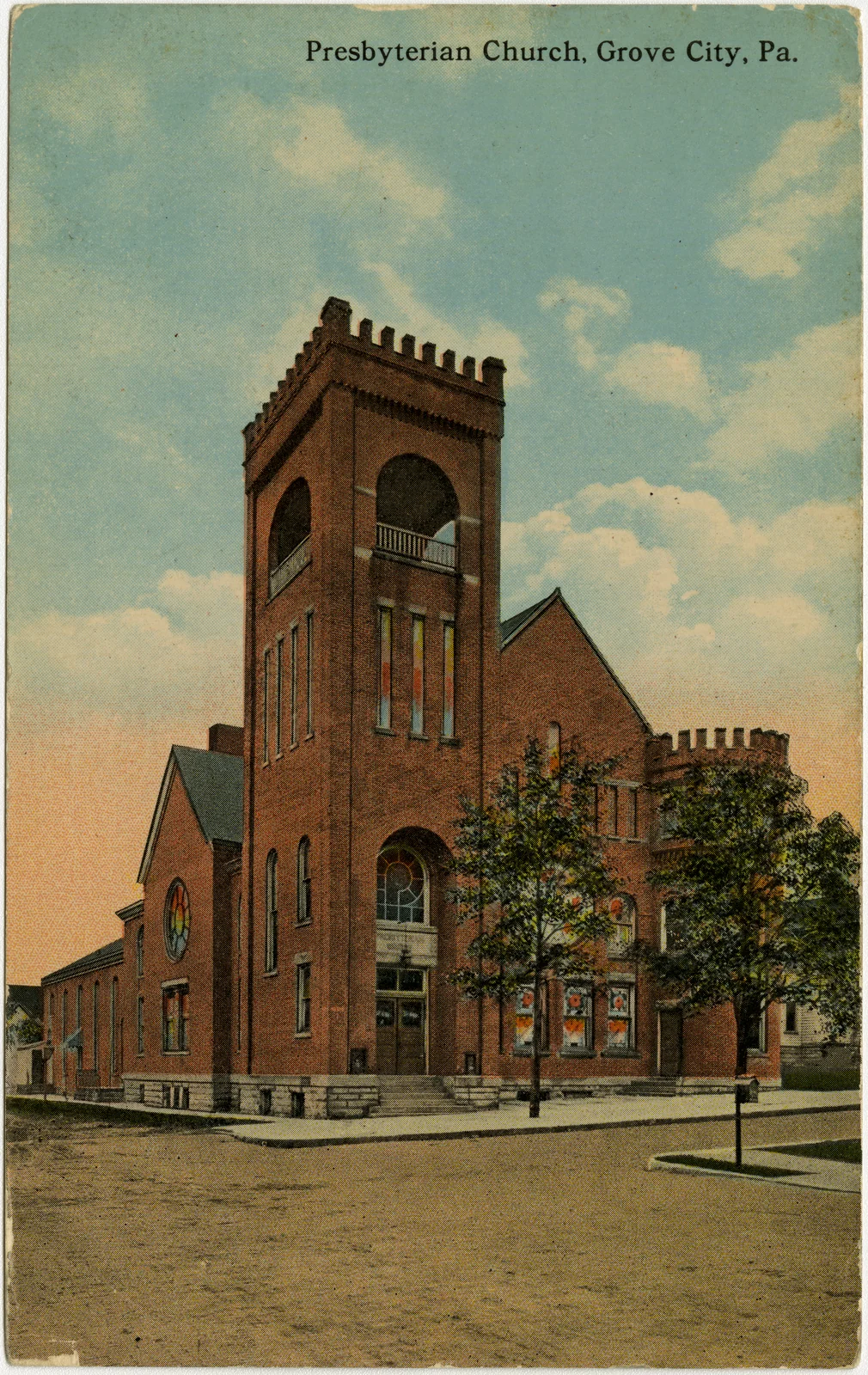 Presbyterian Church, Grove City, Pennsylvania, Postkarte vor 1923