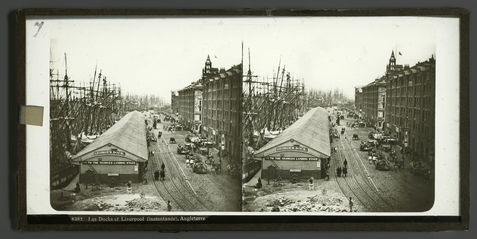 Les Docks et Liverpool, Stereofoto, zwischen 1860 und 1880 (Rijksmuseum)