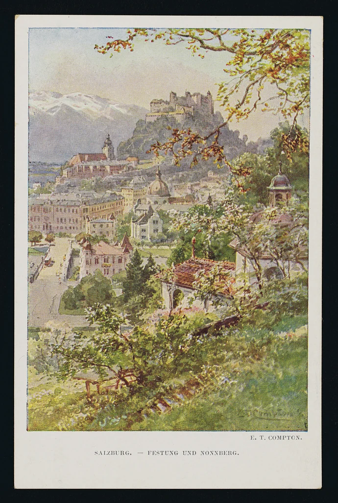 Salzburg, Festung Hohensalzburg und Nonnberg, ca. 1910