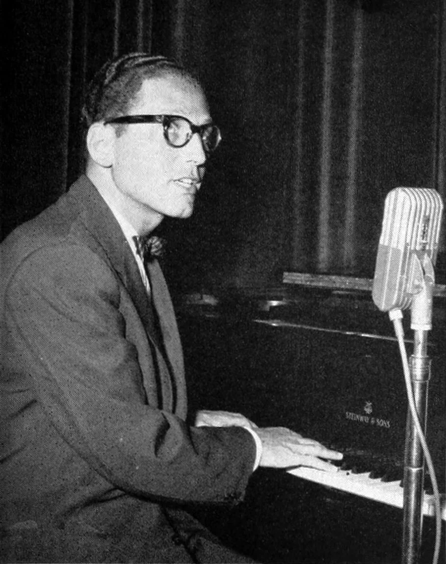 Tom Lehrer in Royce Hall, UCLA, 1960 (Southern Campus Yearbook)